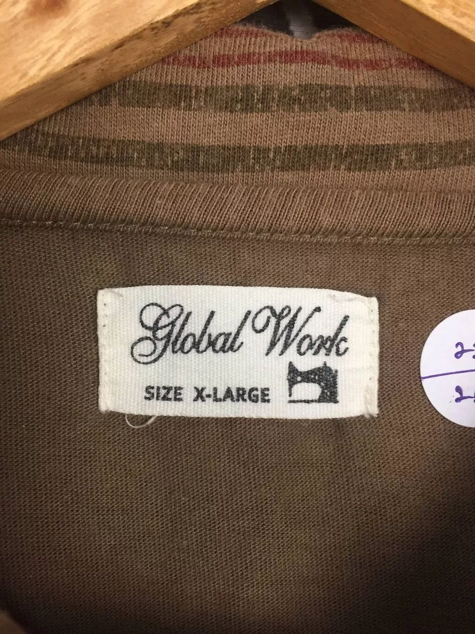 Global Work Polos Global Work × Japanese Brand Global Work Aztec Native Patterned Polo Tee Brown Streetwear