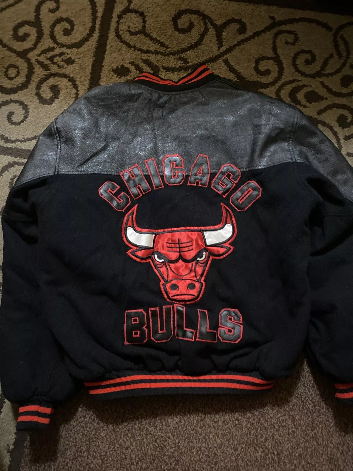 NBA Leather Jackets NBA × Vintage Bulls vintage leather Varsity jacket Multi Streetwear