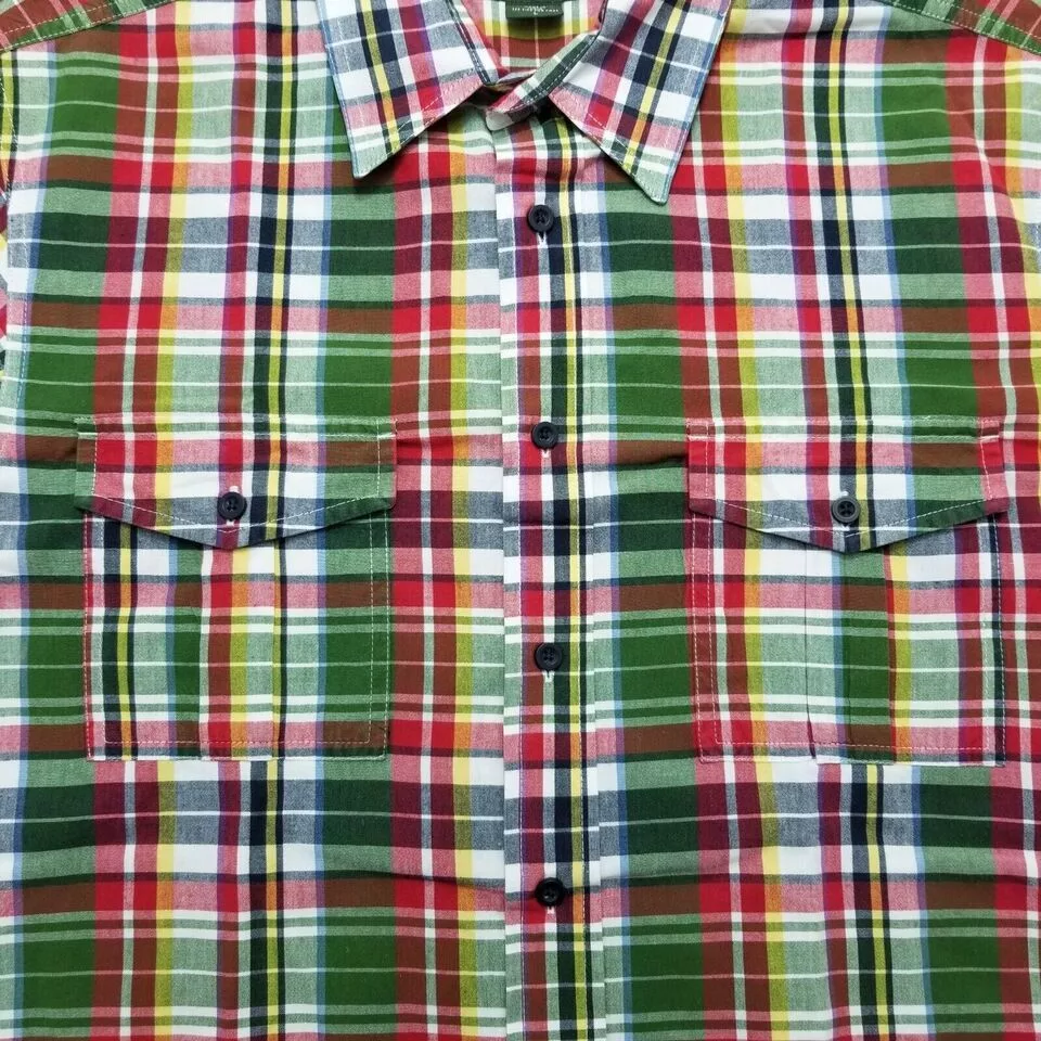 Eddie Bauer Shirts Button Ups Eddie Bauer Shirt Mens Large Plaid Button Up Short Sleeve Green