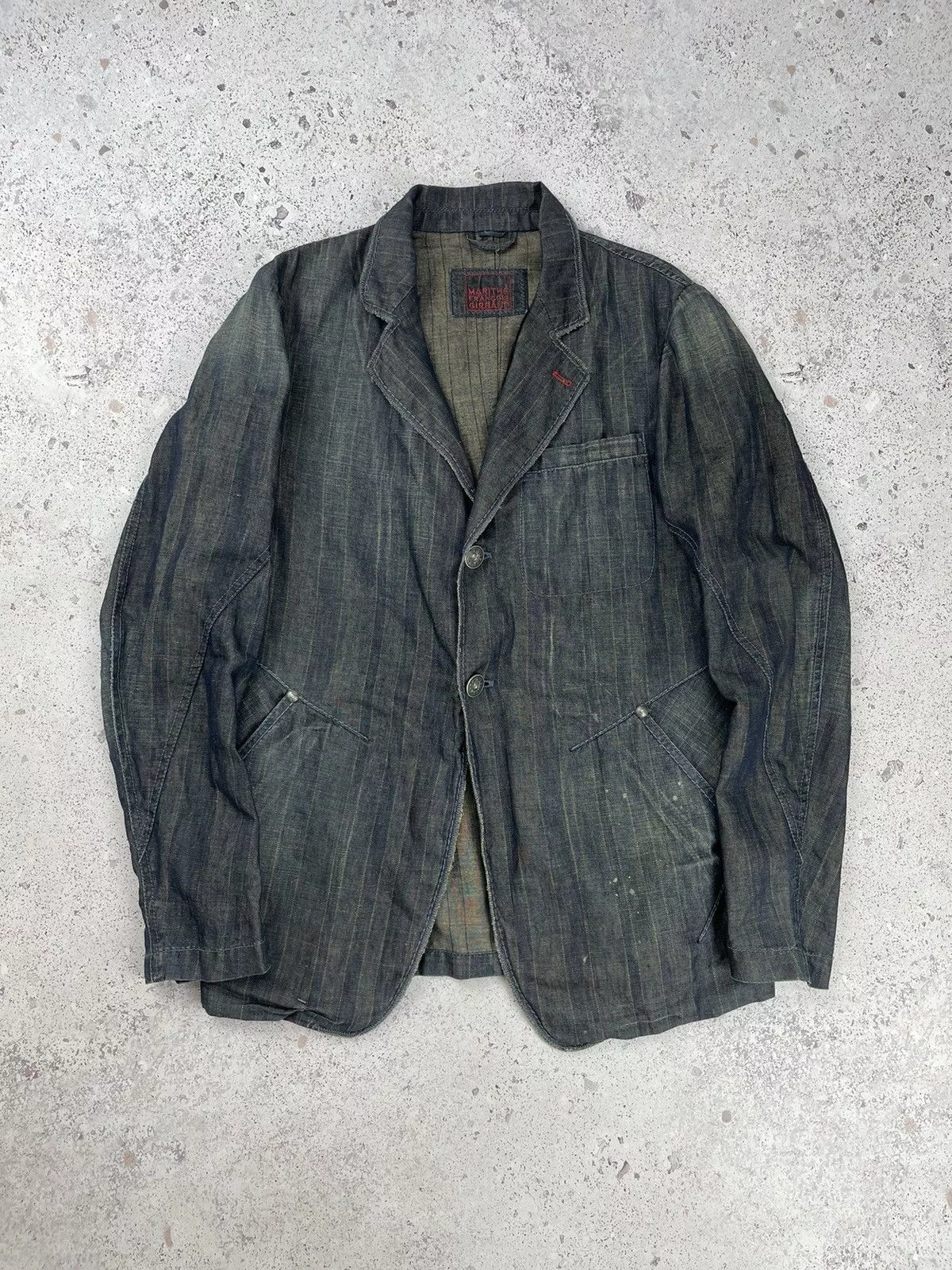Marithe + Francois Girbaud Denim Jackets Marithe + Francois Girbaud × Vintage Vintage Marithe Francois Girbaud Fashionista Denim Jacket Blue Avant-Garde