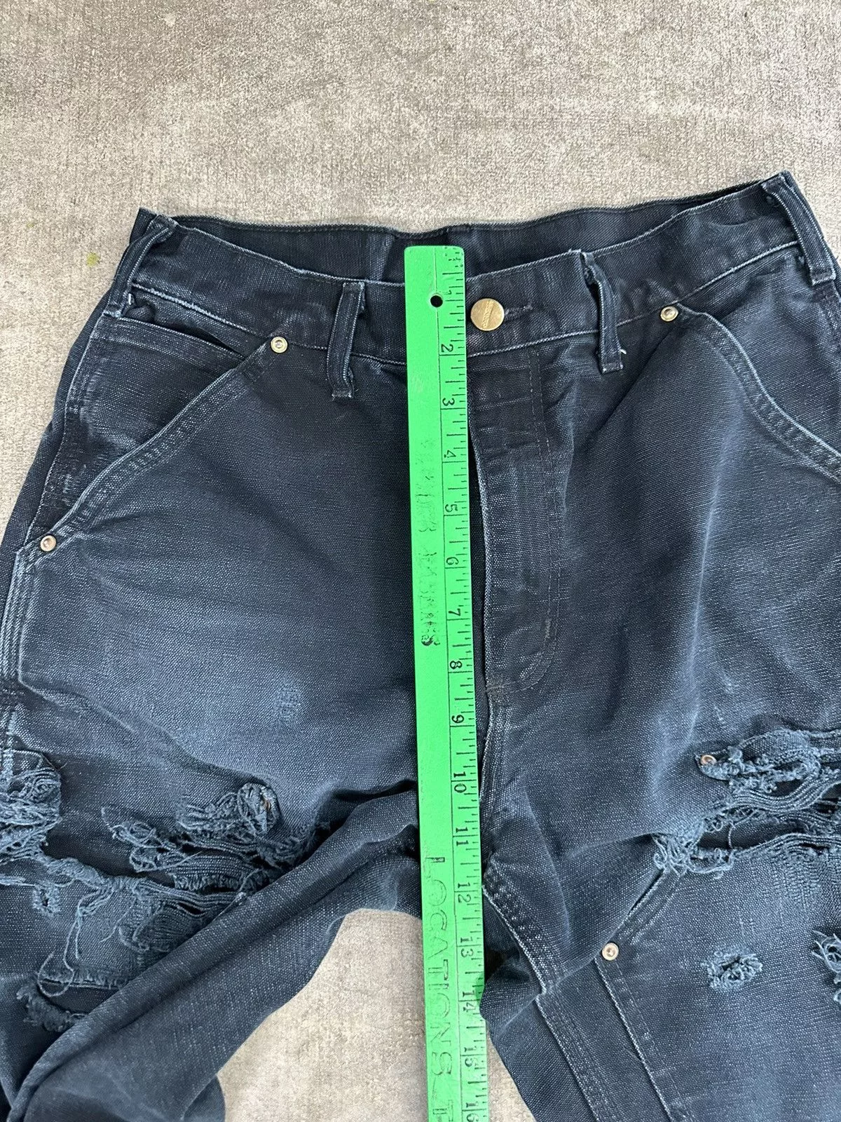 Carhartt Casual Pants Carhartt × Vintage Vintage Y2K 00s Carhartt Thrashed Distressed Double Knees Black Streetwear