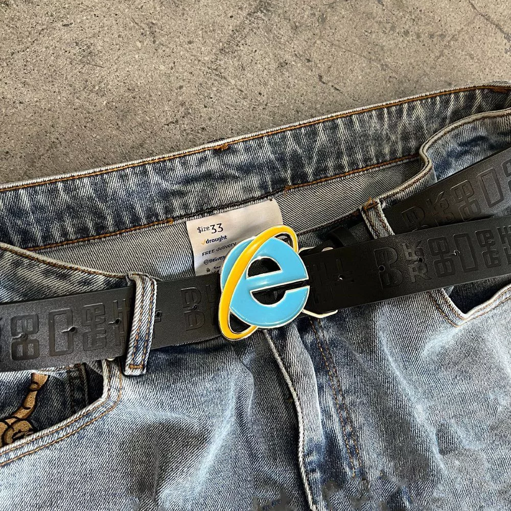 Drought Belts Drought × Microsoft 2023 DROUGHT INTERNET EXPLORER BELT Black Vintage