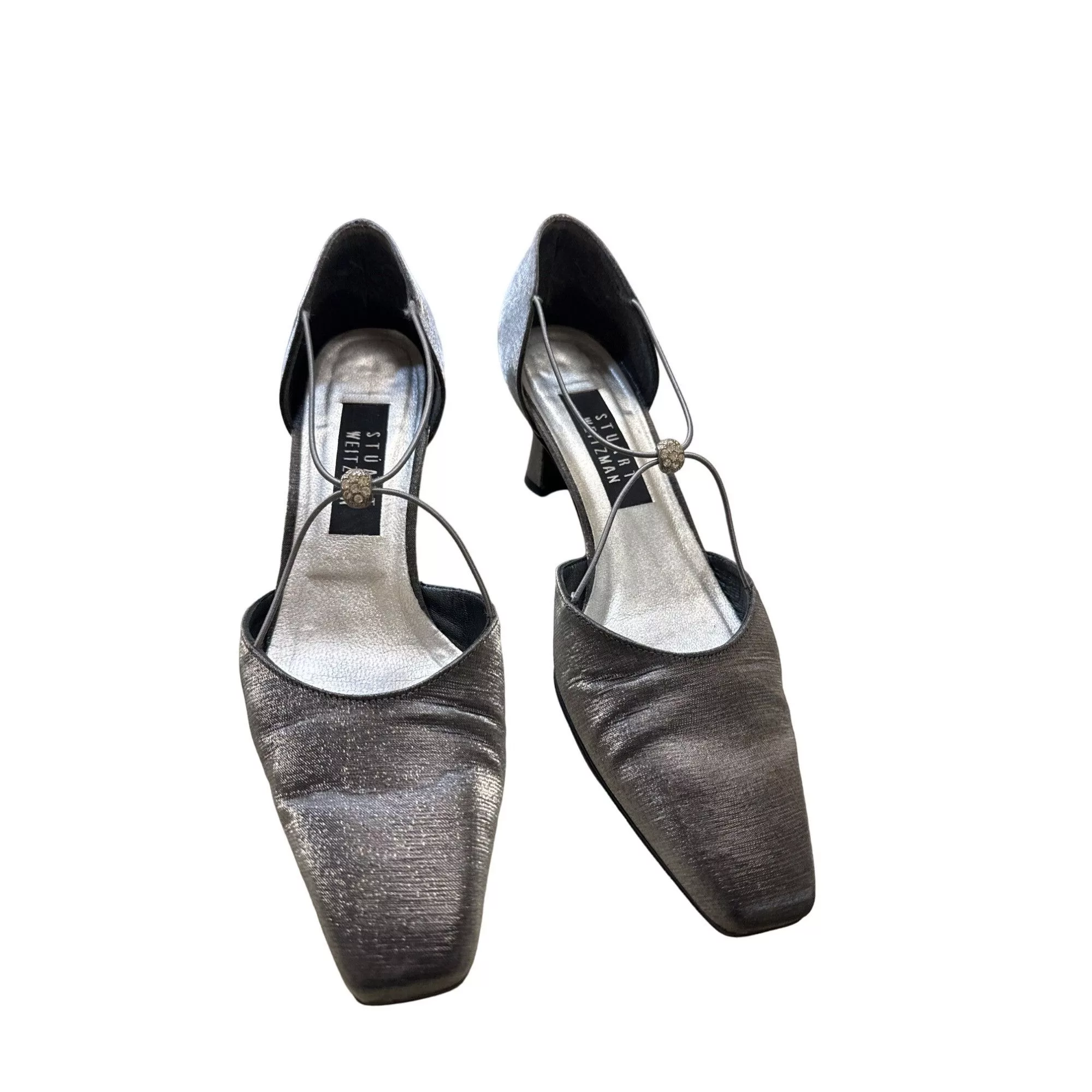 Stuart Weitzman Heels Stuart Weitzman Stuart Weizman gray shoes 2.5 blocked heel sz8.5B SKU3034 Silver