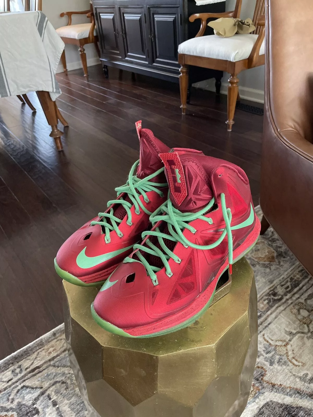 Nike Hi Top Sneakers Nike Lebron 10 Christmas Red