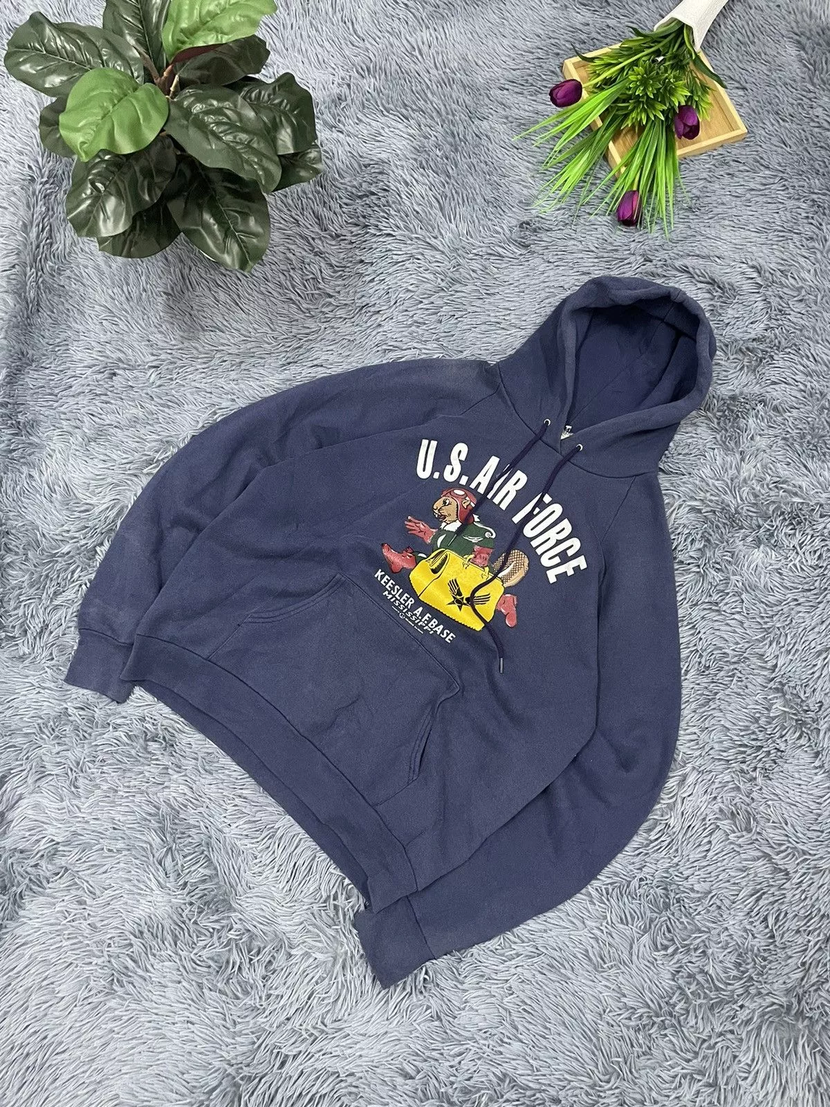 Vintage Sweatshirts Hoodies Vintage 90s US AIR FORCE Hoodie Blue