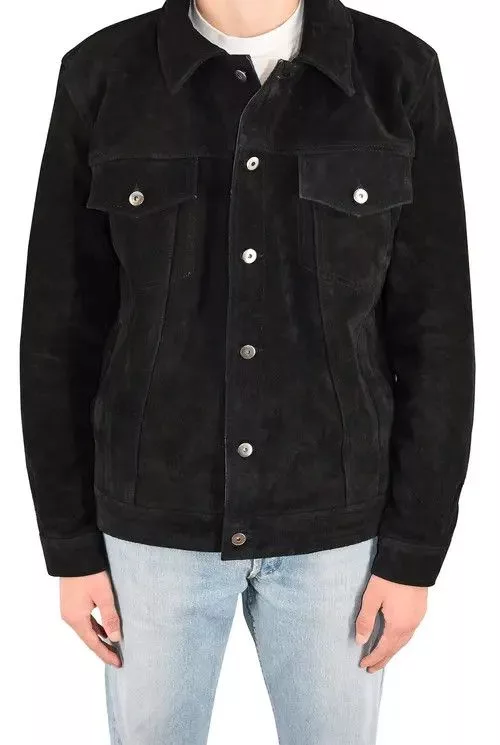Other Leather Jackets Other Suede Trucker Jacket Black Avant-Garde