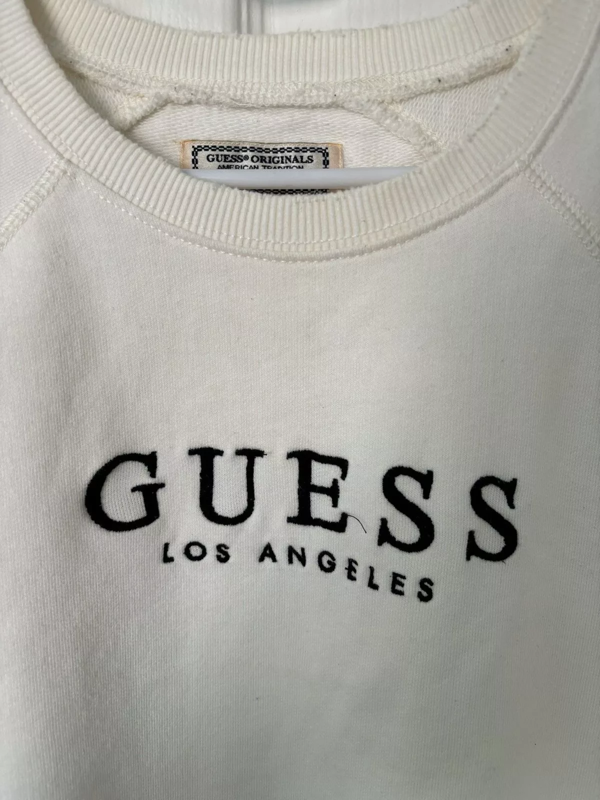 Guess Short Sleeve T Shirts Guess Vintage-Inspired Los Angeles Short Sleeve Sweatshirt White