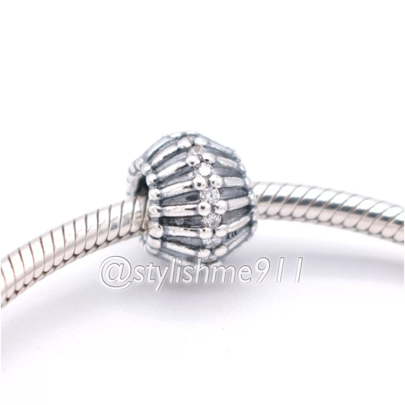 pandora Charms Authentic PANDORA Show Stopper with Black CZ Charm