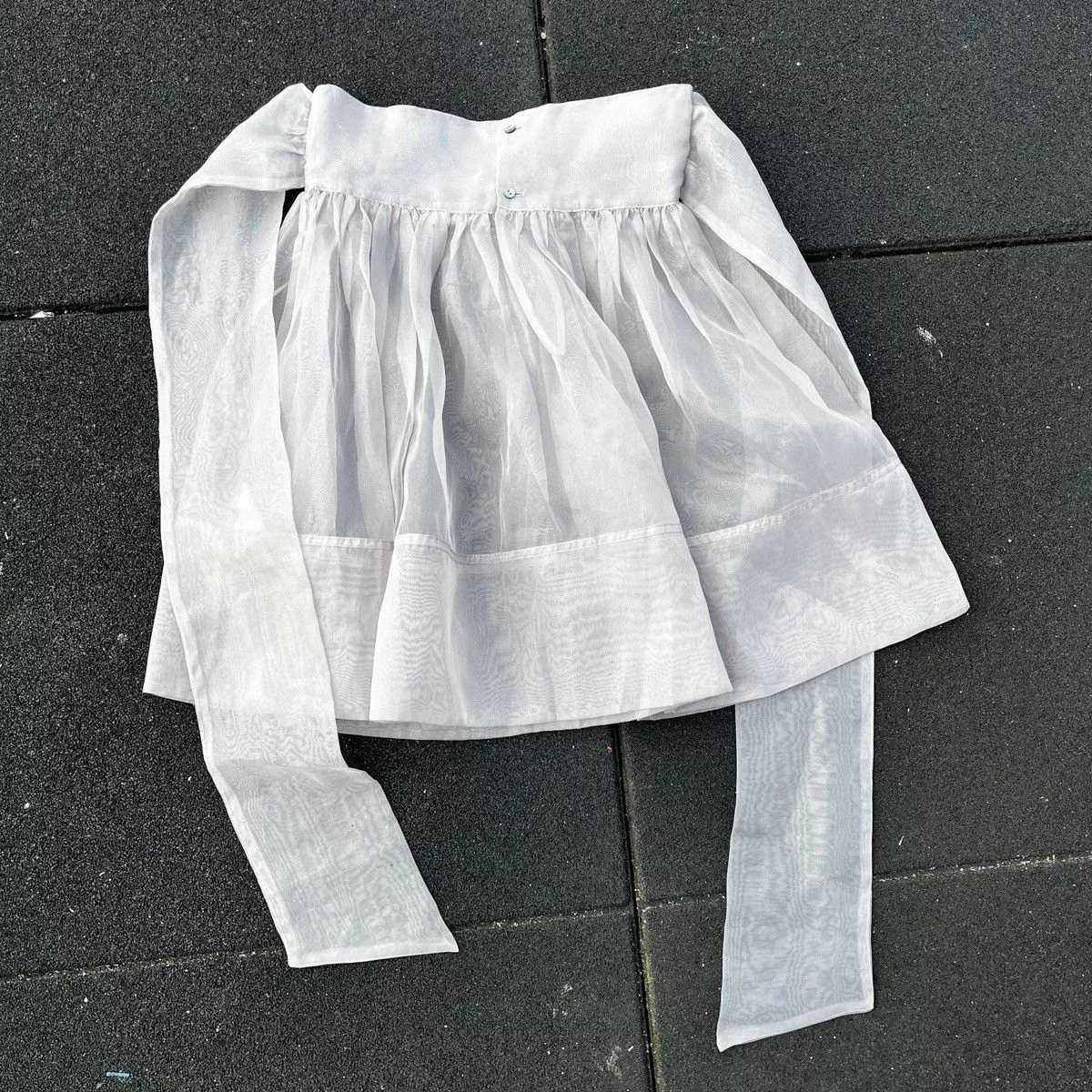 Other Midi Skirts Other Futuristic Designer Sheer Midi Skirt Silver Avant-Garde