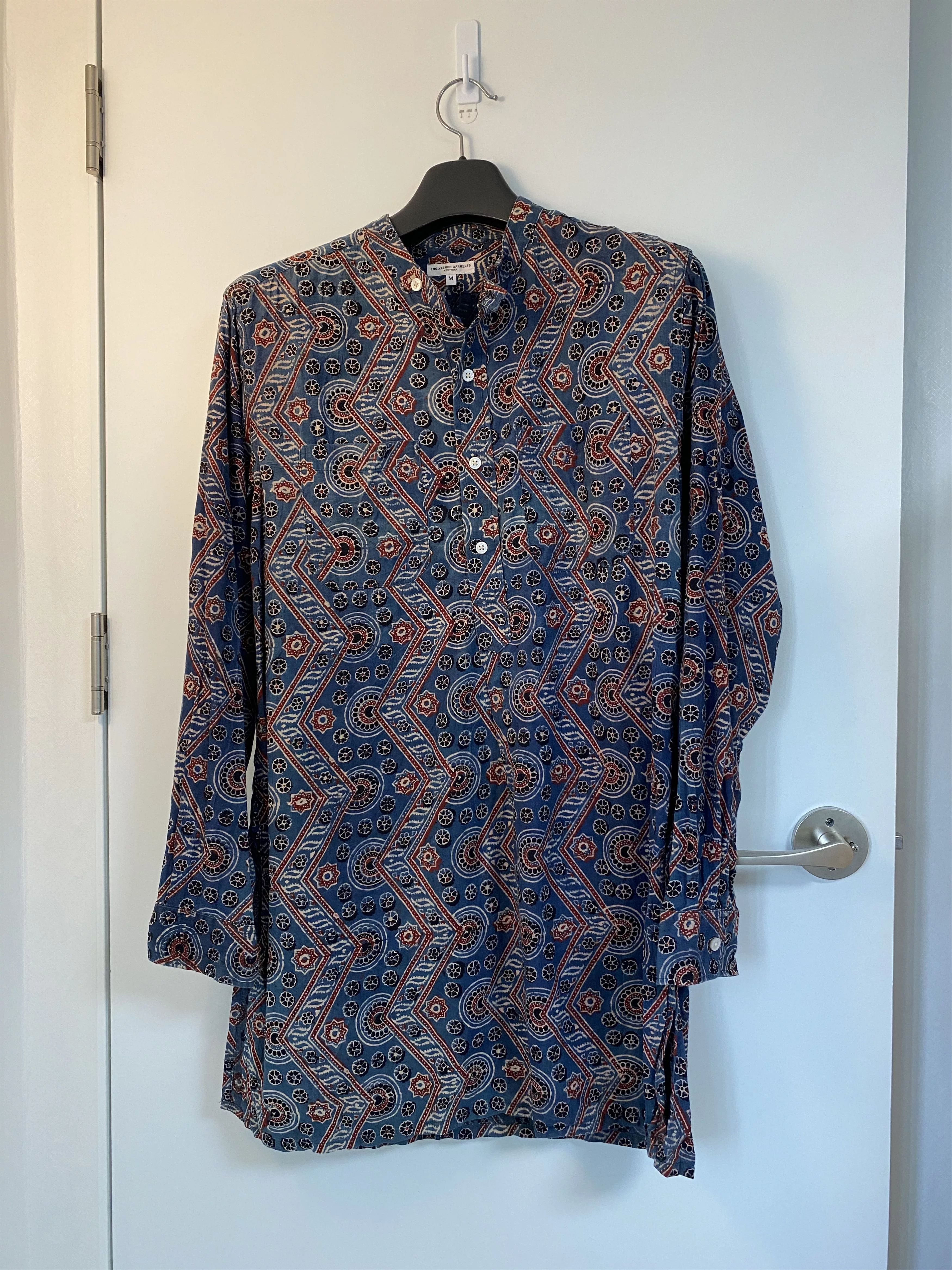 Engineered Garments Shirts Button Ups Engineered Garments banded collar long shirt Multi