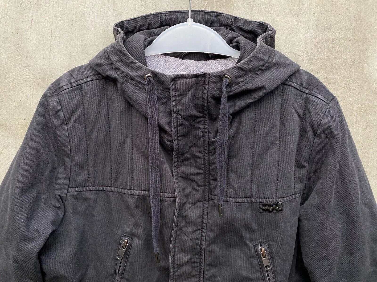 Diesel Parkas DIESEL BLACK COTTON PARKA WITH HOOD SIZE L Blue