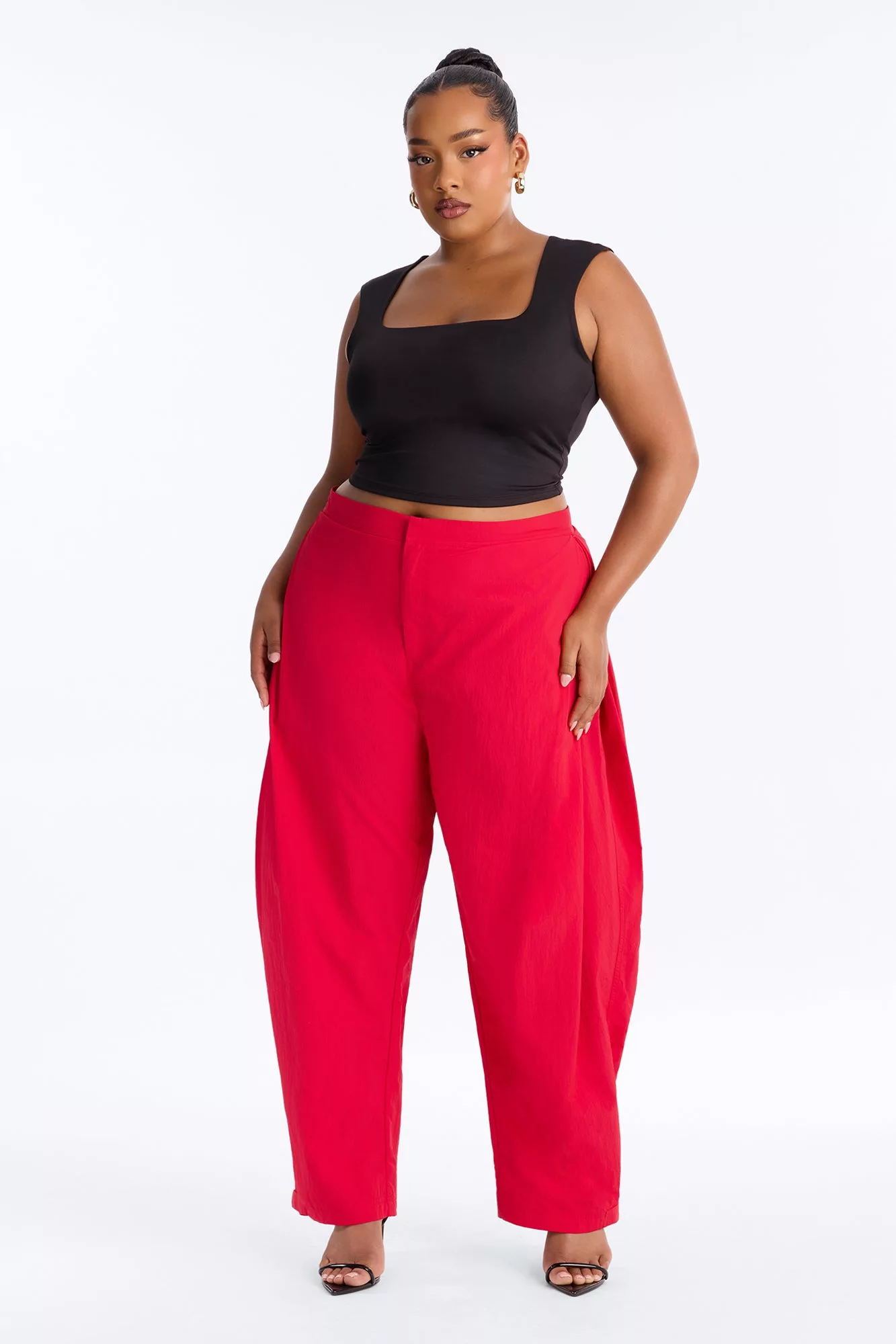 Nylon Windbreaker Pant - Red