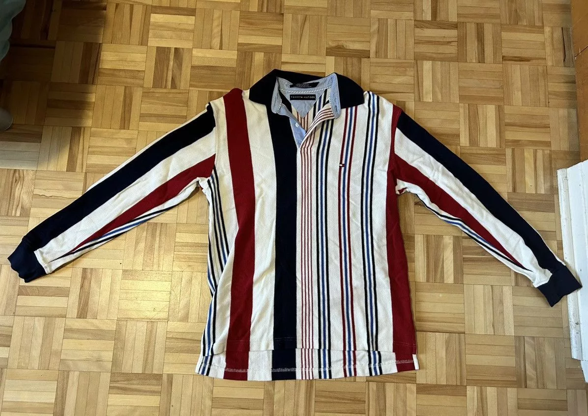 Tommy Hilfiger Sweaters Knitwear Tommy Hilfiger × Vintage Tommy Hilfiger striped cotton sweater White Streetwear