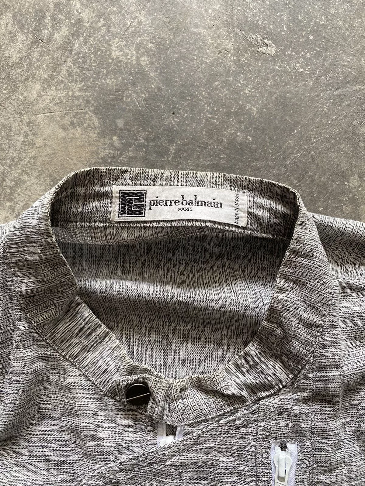 Pierre Balmain Short Sleeve T Shirts Pierre Balmain × Vintage Pierre Balmain Vintage Rare Asymmetry Neck Shirt Gray Luxury