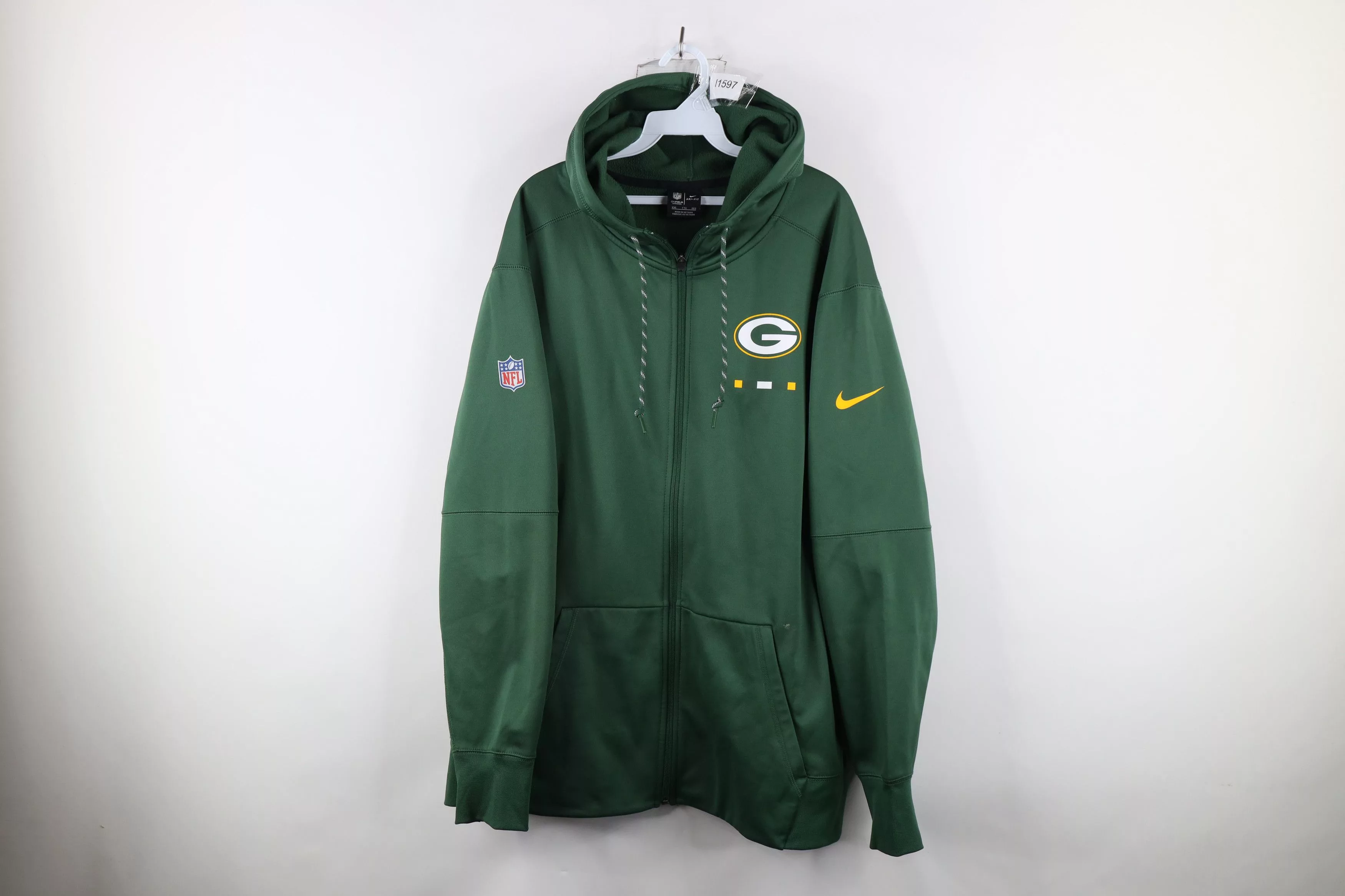 Nike Socks Underwear Nike × Vintage Nike On Field Green Bay Packers Football Hoodie Sweatshirt