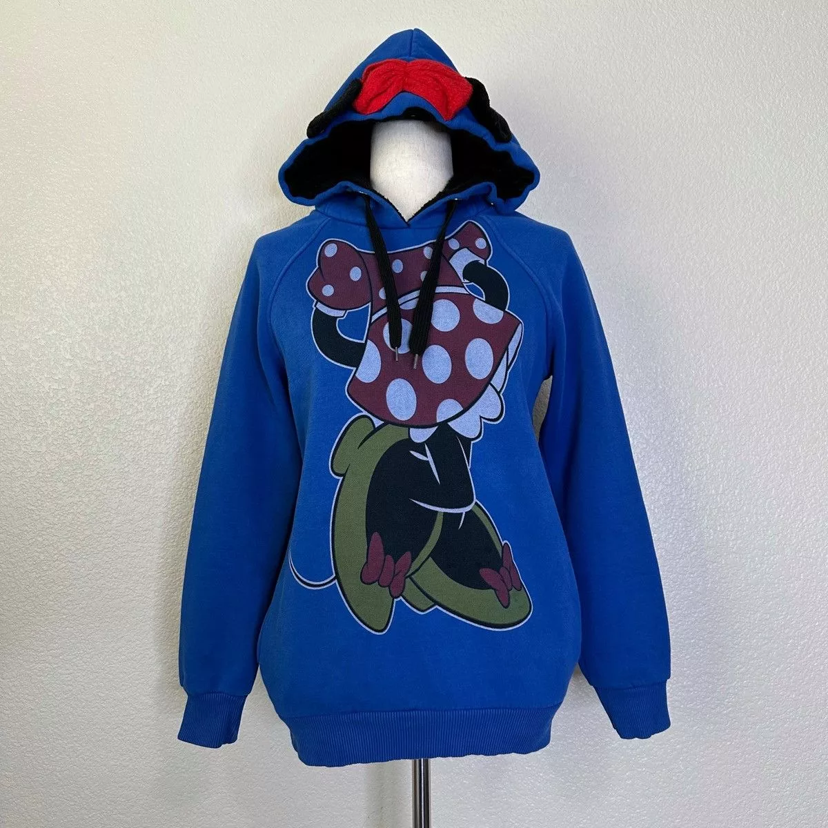 Mickey Mouse Sweatshirts Mickey Mouse Minnie Mouse Ear Hoodie Blue Pullover Sweatshirt