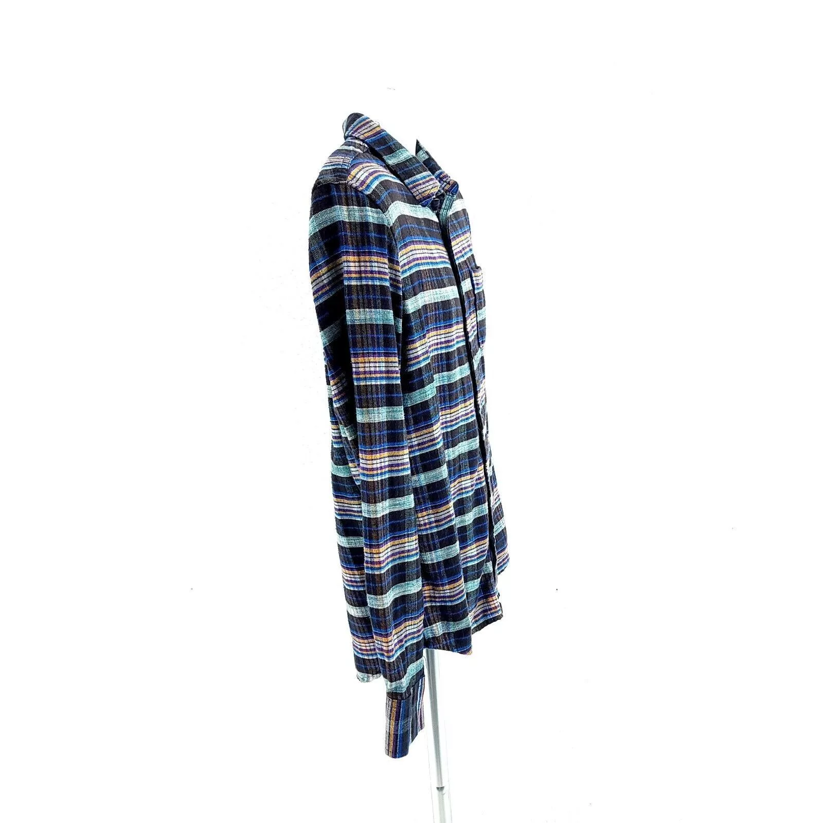 Vans Shirts Button Ups Vans Black Multi-Collared Plaid Flannel Small Collared Dress Blue