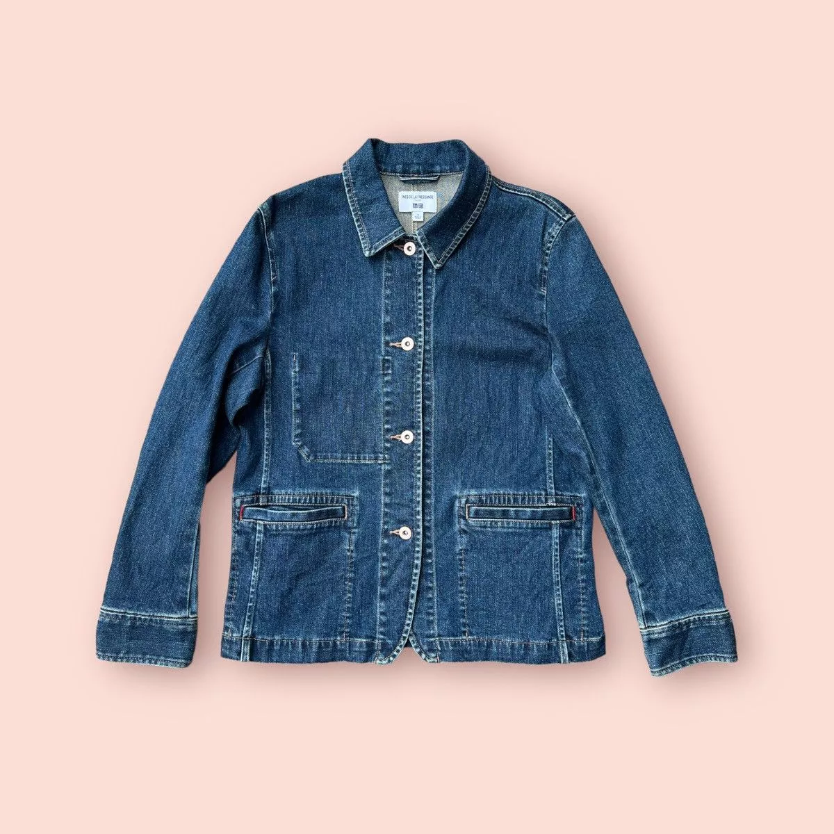 Designer Denim Jackets Designer × Jun Takahashi × Uniqlo UNIQLO X INES DE LA FRESSANGE DENIM JACKET Blue