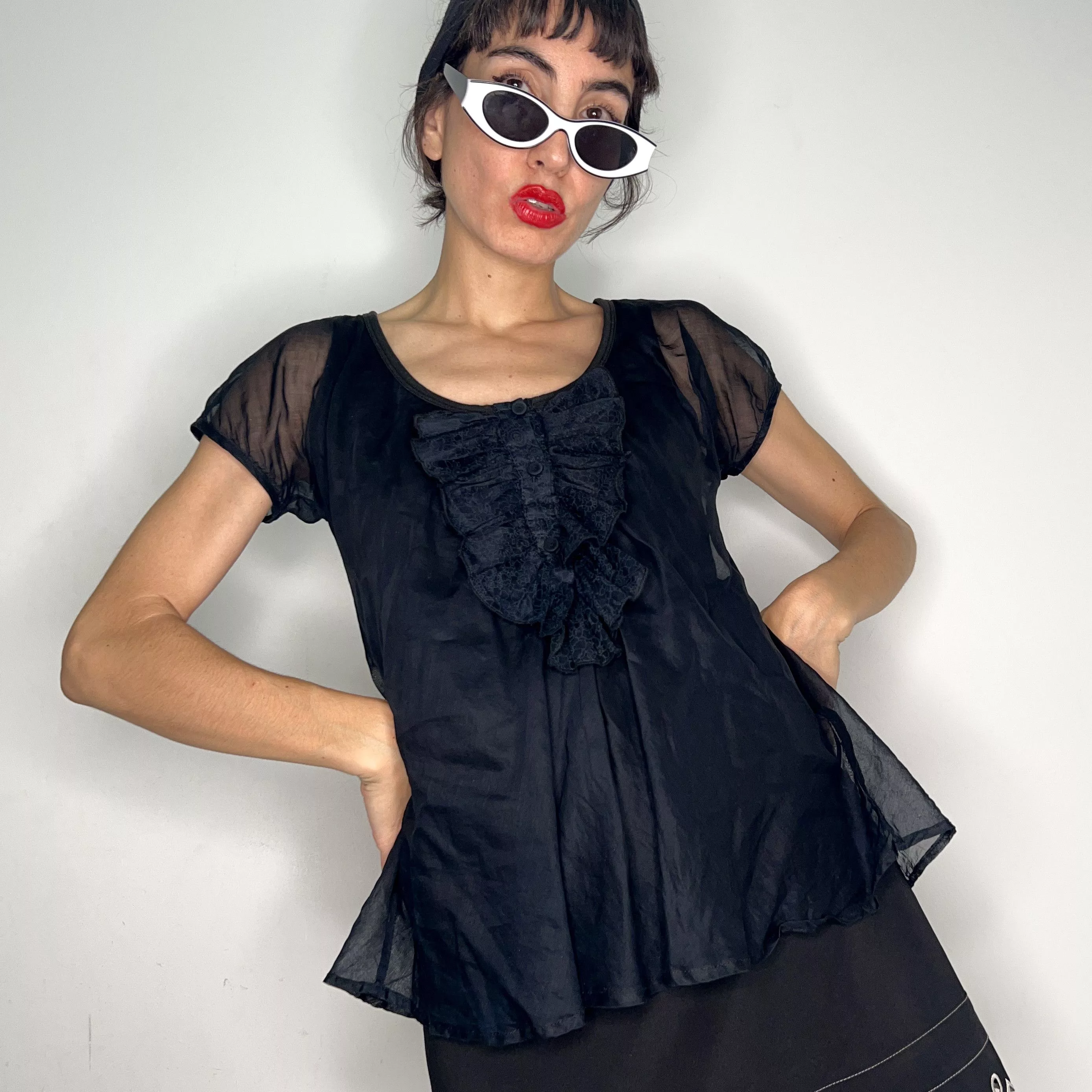See by Chloe Blouses See by Chloe black cotton silk blouse top
