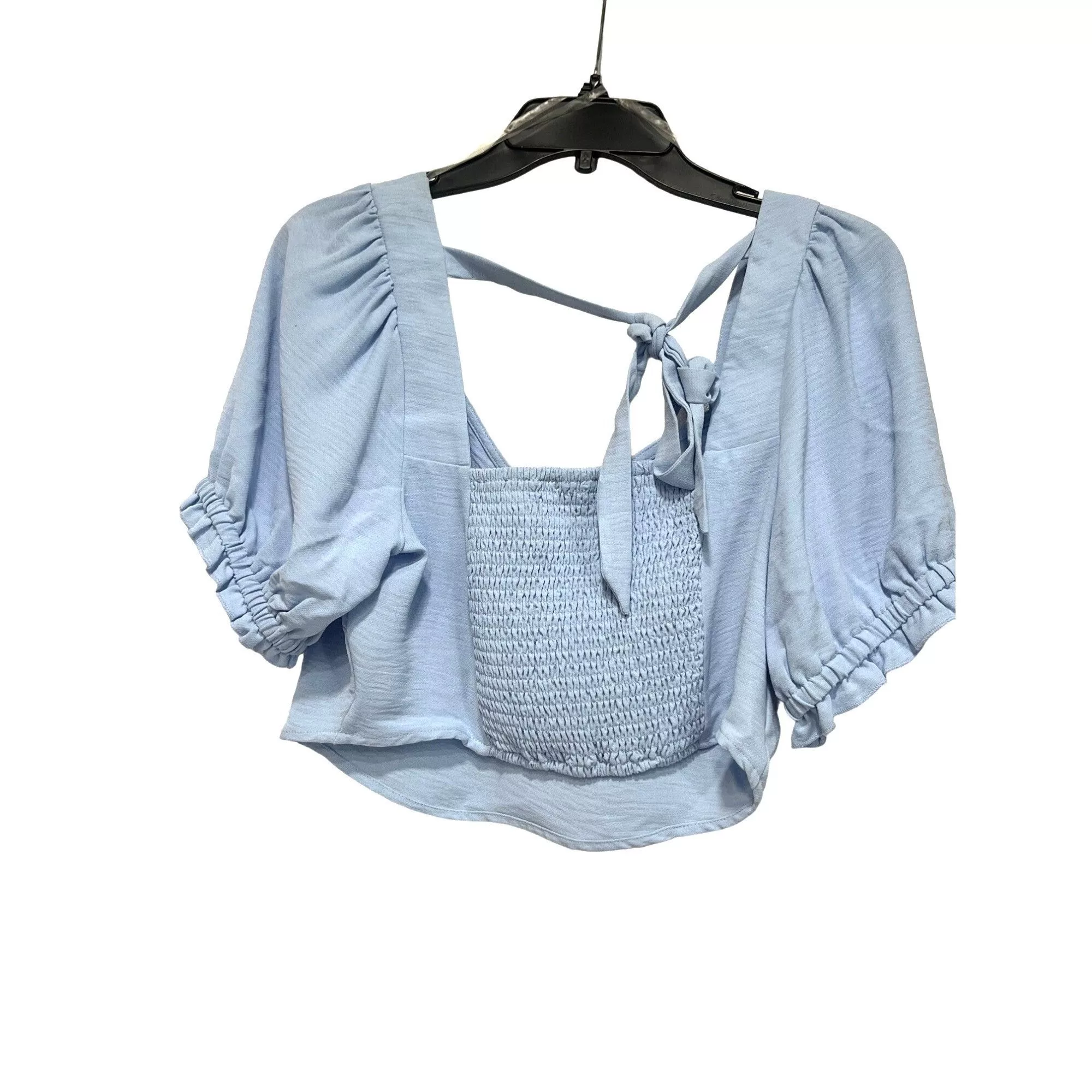Other Crop Tops Other And Now This Plus Size Tie-Back Crop Top, Chambray Blue, OX Streetwear