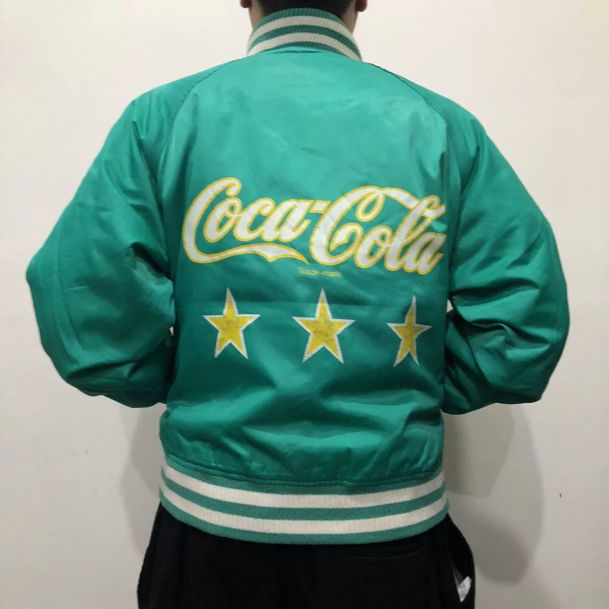 Coca Cola Bombers Coca Cola × Vintage 1980s Vintage Coca Cola Sportswear Varsity Jacket C 1988 Green Avant-Garde