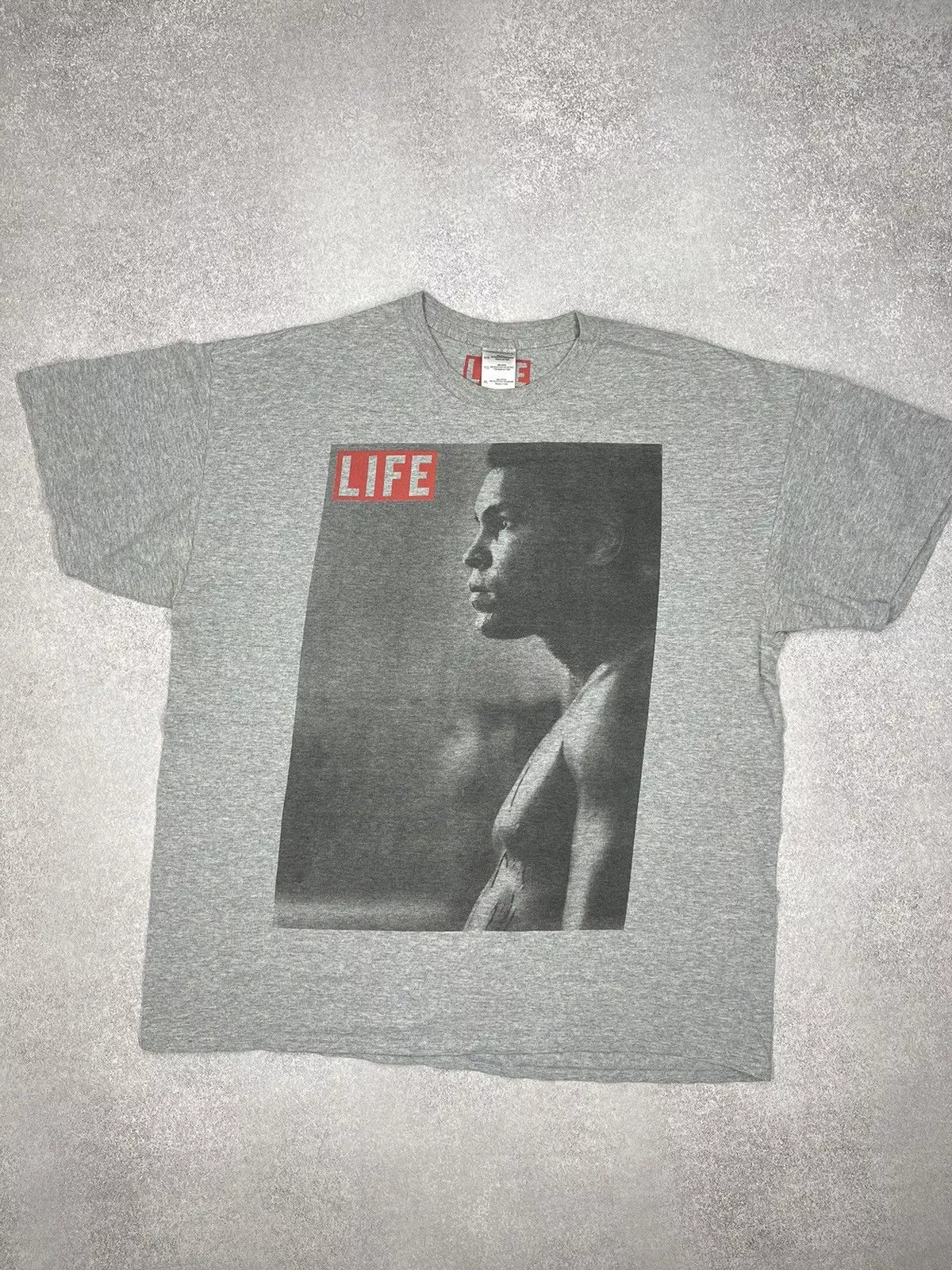 Grailed Short Sleeve T Shirts Grailed × Vintage Legend Muhammad Ali T Shirt Grey Big Logo Y2K Boxing Size XL Gray