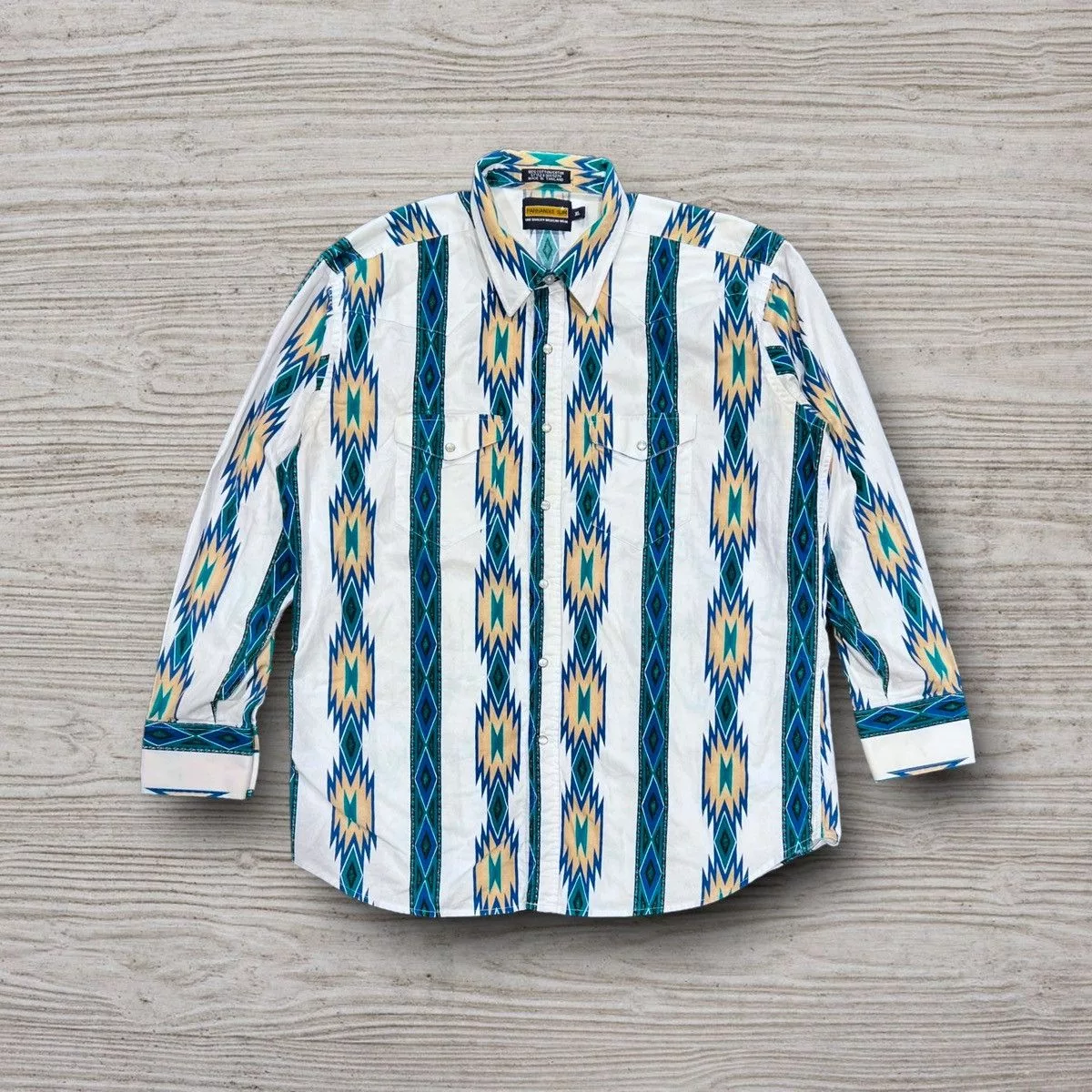 Pendleton Shirts Button Ups Pendleton Panhandle Aztec Striped Western Style Button Up Shirt Blue