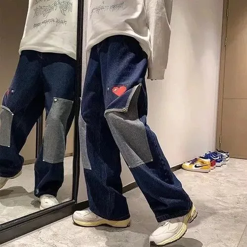 High Sport Denim High Sport × Japanese Brand × Jean Wide Leg Autumn Jeans Black