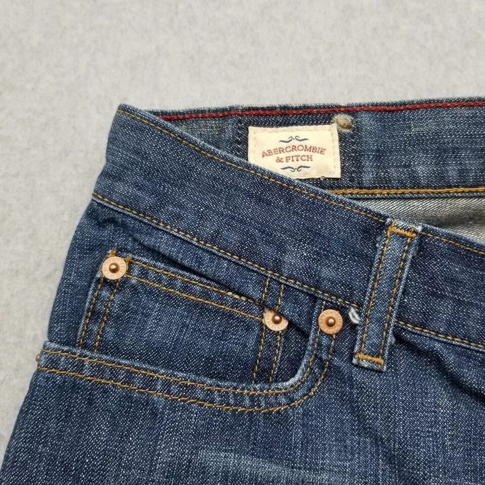 Abercrombie & Fitch Jeans Womens 6 Denim Flared Button 32x31 Blue