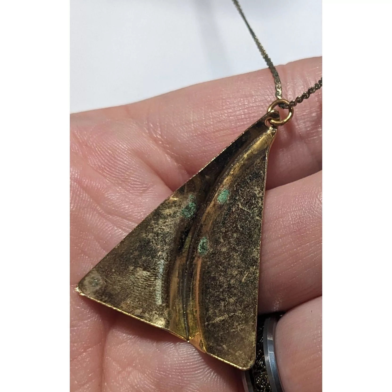 Other Necklaces Other Gold Glitter Triangle Pendant Necklace