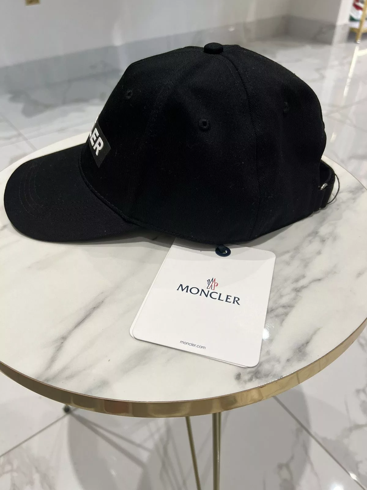 Moncler Hats Moncler Logo Plate Baseball Hat Size UNI Black