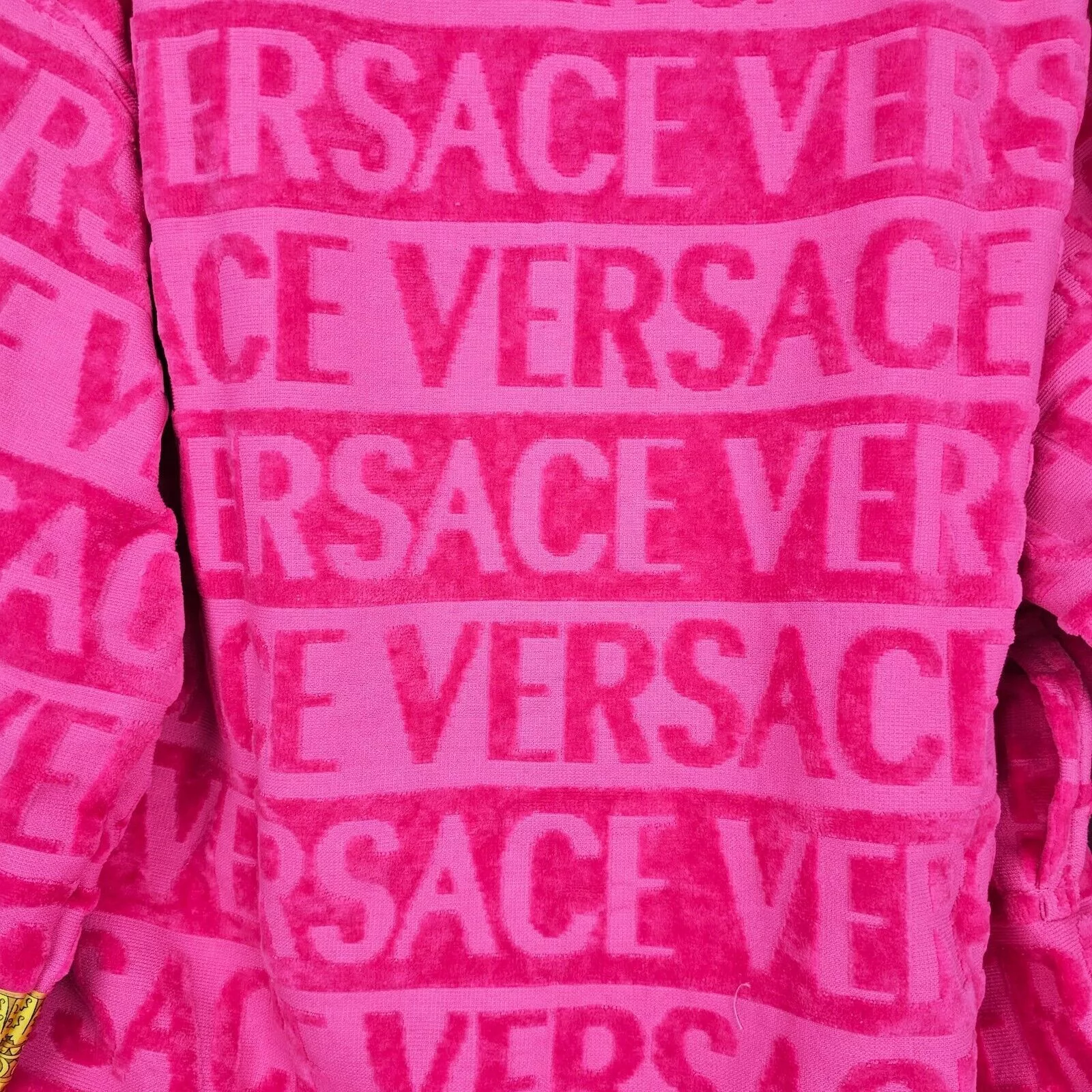 Versace Light Jackets Versace Baroque Print Pink Long Bathrobe New M