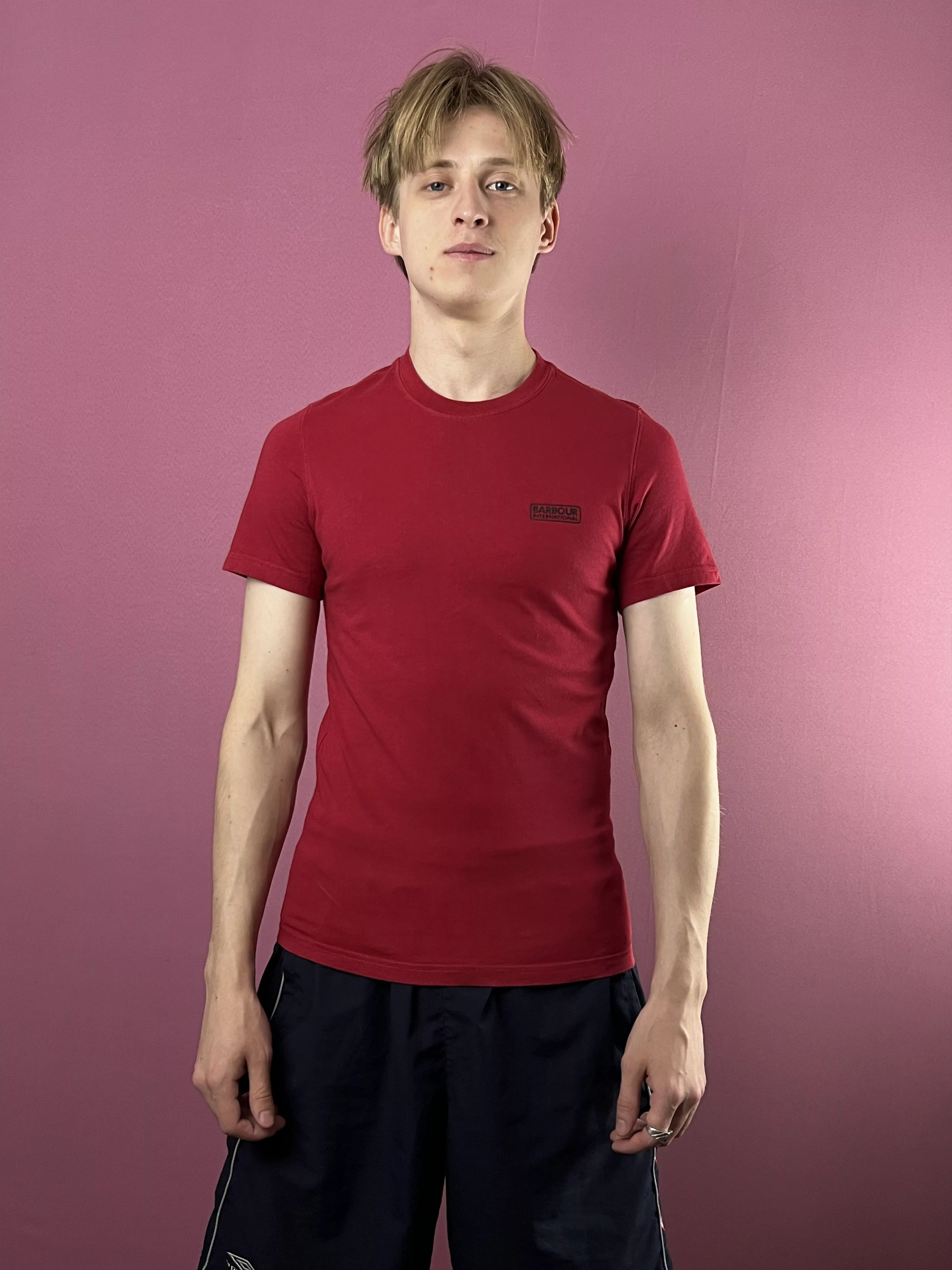 Barbour Short Sleeve T Shirts Barbour International Vintage Men's T-Shirt - XS Red
