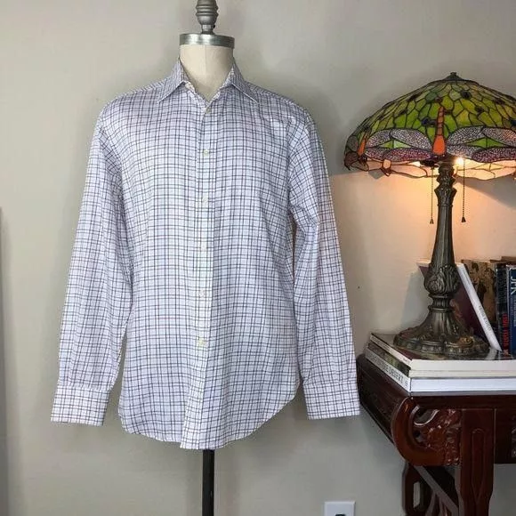 Etro Shirts Button Ups Etro Men's Plaid Button Down Milano White