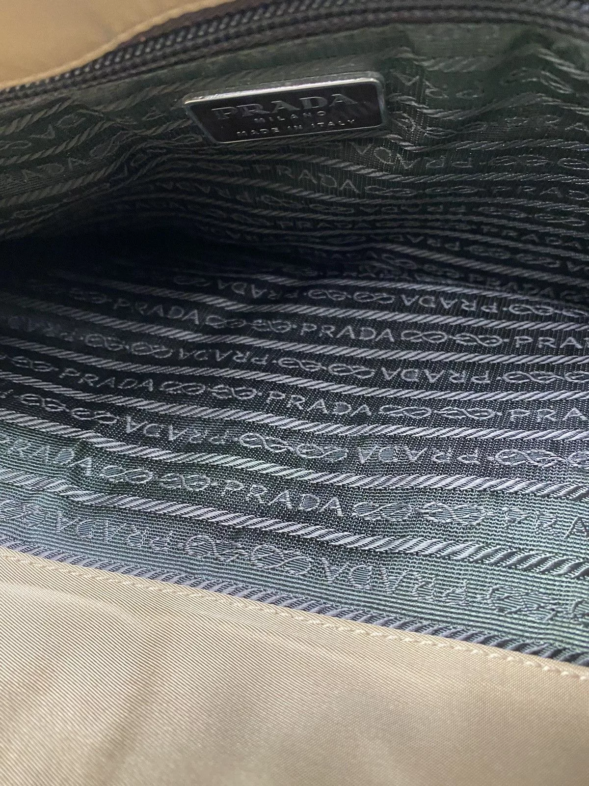 Prada Shoulder Bags Prada Tessuto Nylon Shoulder Bag Gold