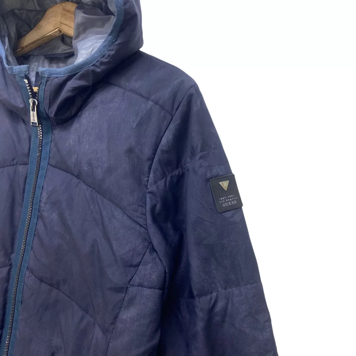 Guess Down Jackets Nice Design Guess Puffer Down Jacket Blue