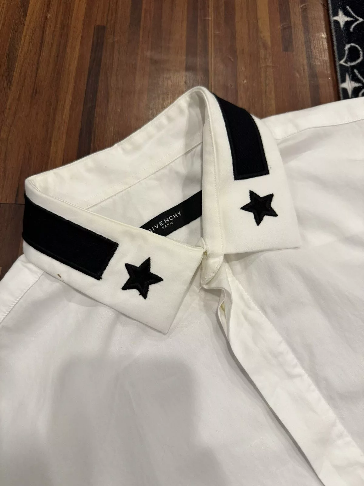Givenchy Shirts Button Ups Givenchy Star Embroidered Tailored White