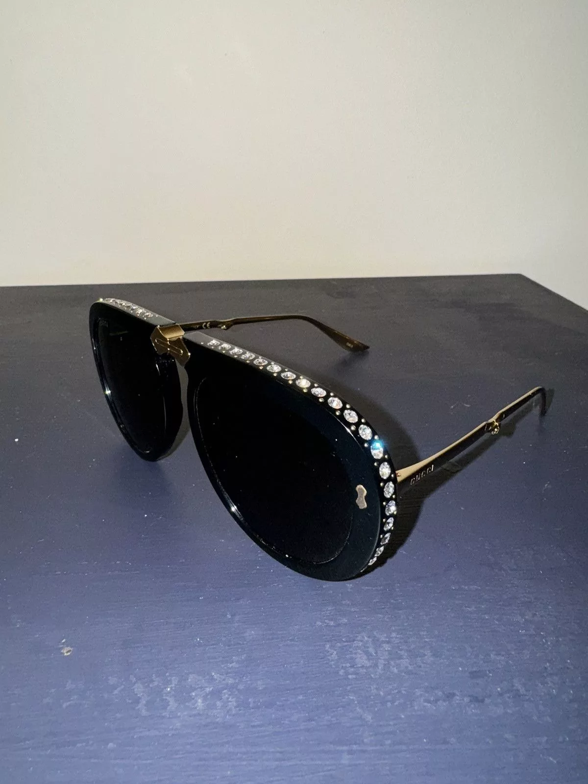 Gucci Sunglasses Gucci Crystal Aviators Black
