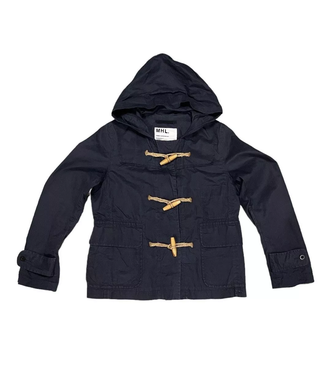 Margaret Howell Jackets Margaret Howell × Vintage Margaret Howell Duffle Coat Toggle Button Hoodie Jacket Blue