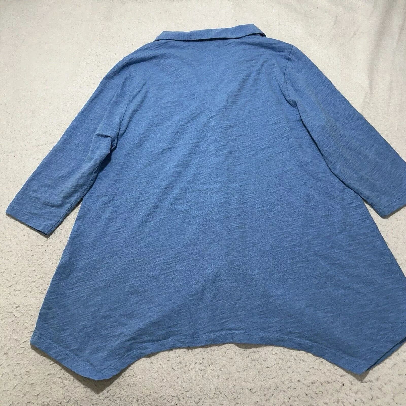 Other Blouses Other Soft Surroundings XL Blue Danielle Button Front Tunic Blouse