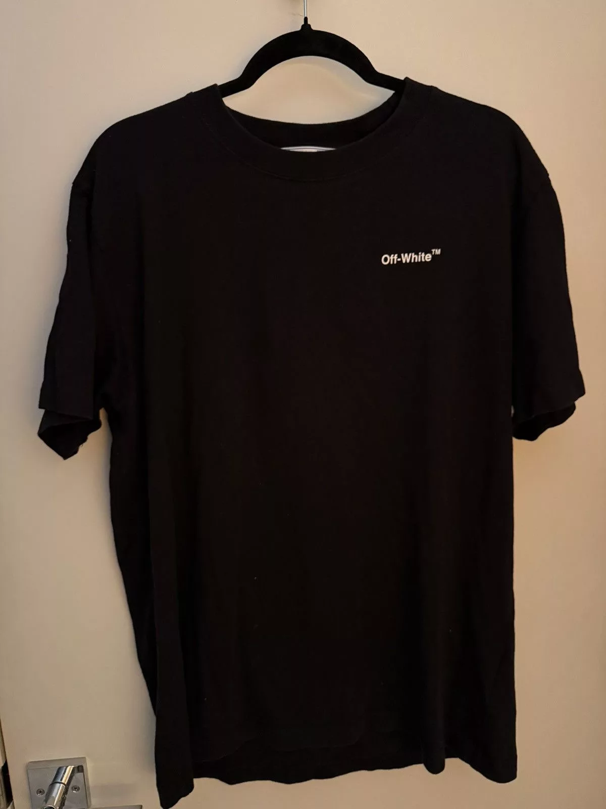 Off-White Short Sleeve T Shirts OFF-WHITE CARAVAGGIO ARROW SLIM S/S TEE Black