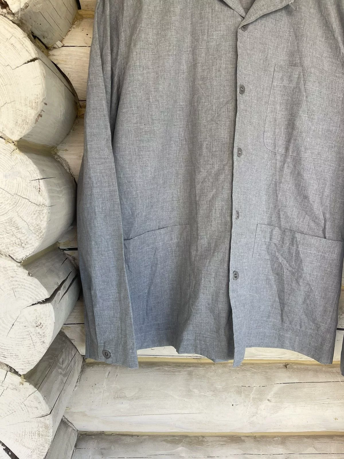Sunspel Shirts Button Ups Sunspel grey light cotton shirt overshirt style Gray