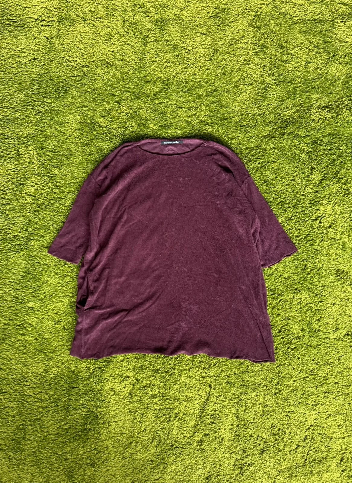 Designer Long Sleeve T Shirts Designer × hannes roether Hannes Roether avant garde velour longsleeve blouse Red Avant-Garde