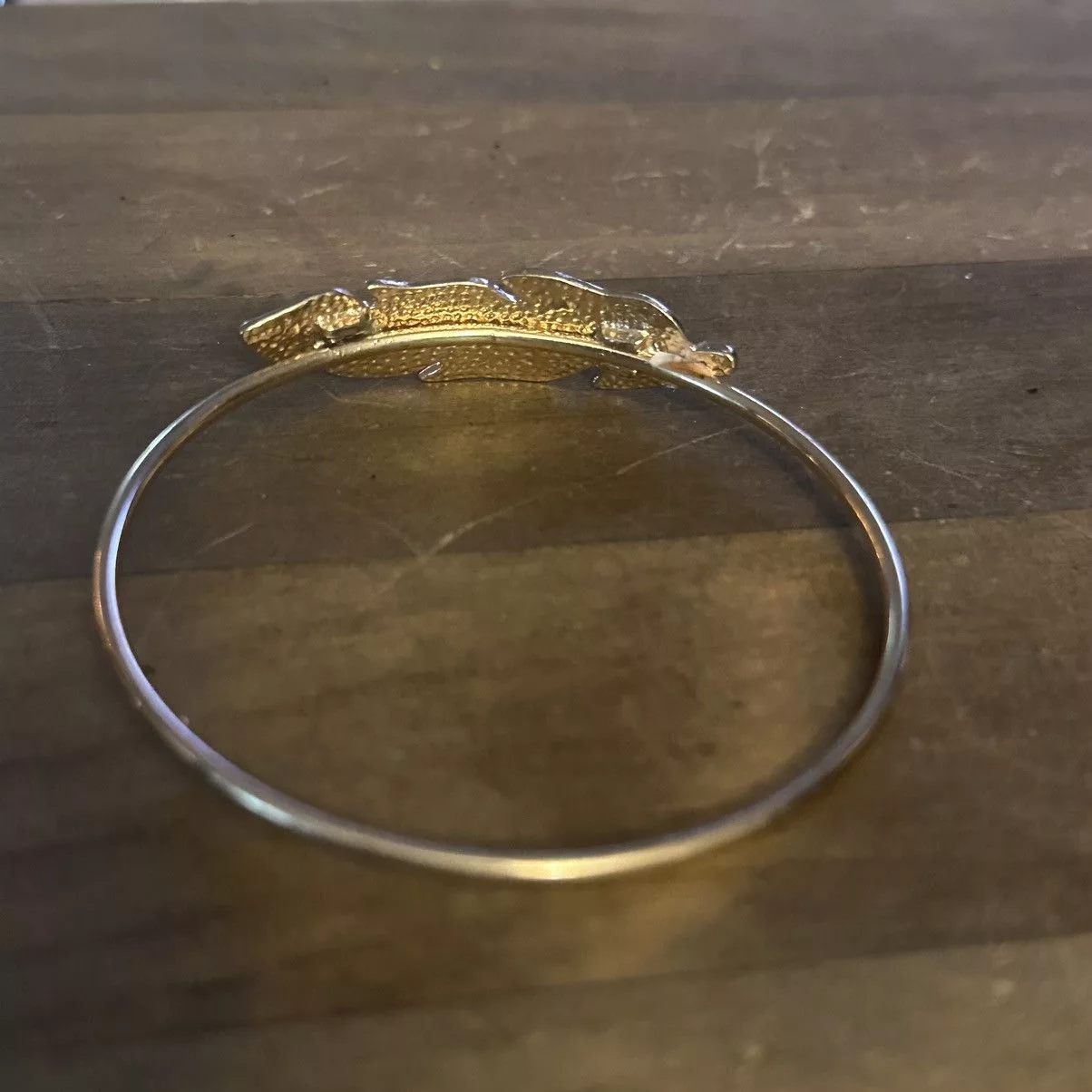 Other Bracelets Other Gold tone feather bangle bracelet