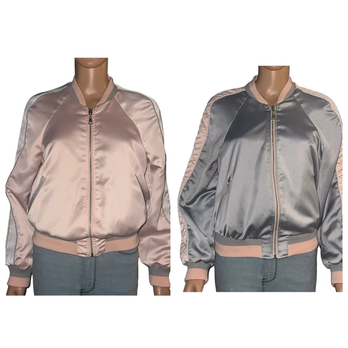 Bebe Bombers Vintage Y2K Bebe reversible satin bomber jacket Multi
