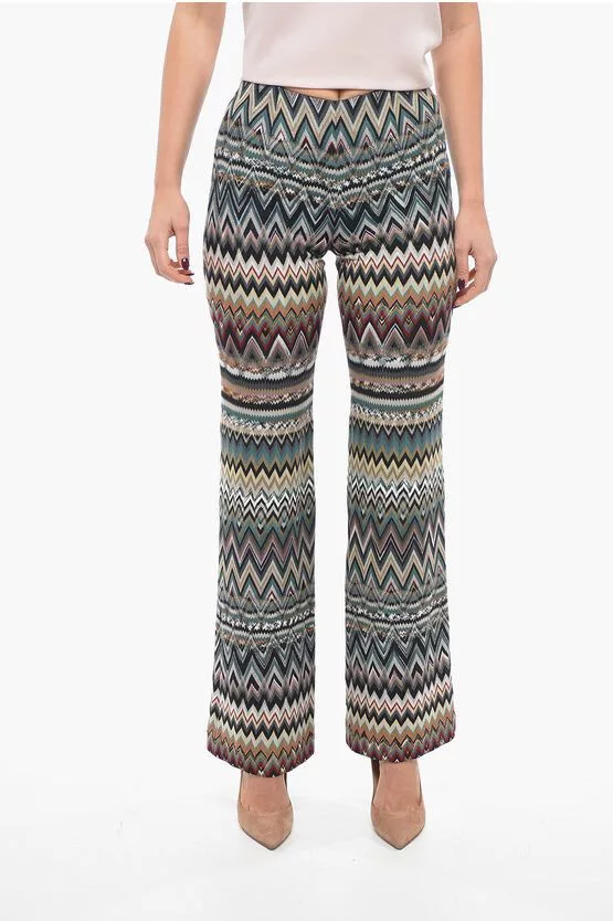 Missoni Pants Missoni og1mm0724 Wool Blend Fit Pants in Multicolor