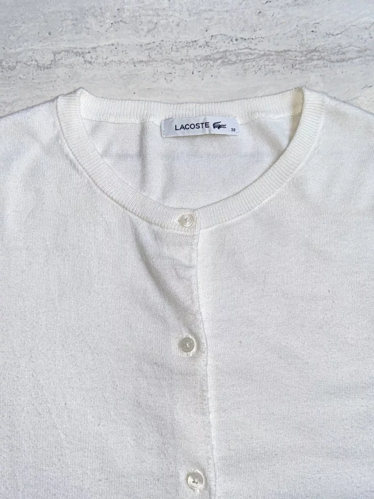 Lacoste Light Jackets LACOSTE White Cardigan