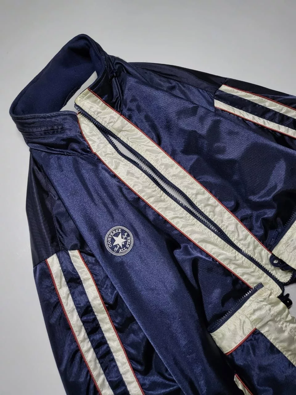 Converse Light Jackets Converse × Vintage Converse navy metallic biglogo Windbreaker Jacket Blue