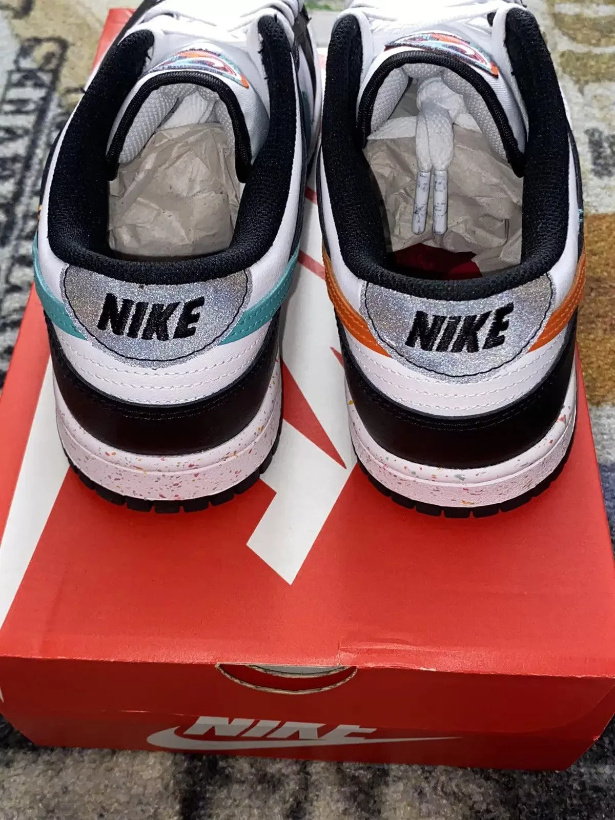 Nike Low Top Sneakers Nike Dunk Low Multiple Swooshes White Washed Teal Black