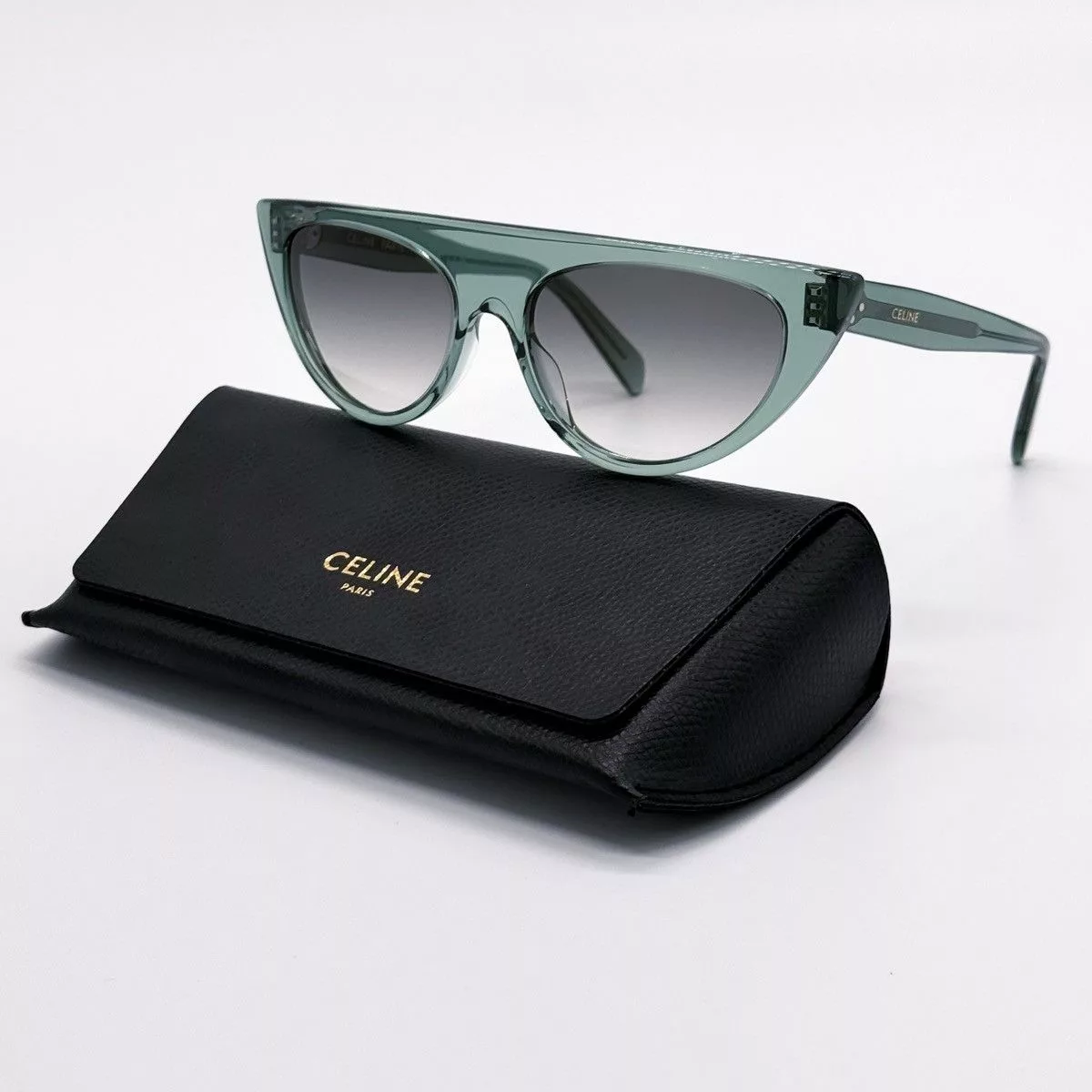 Celine Sunglasses NEW CELINE CL40228I 93B GREEN GREY CAT EYE WOMEN SUNGLASSES
